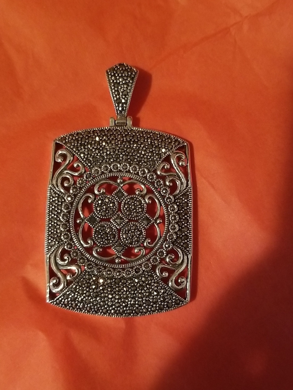 Silver Pendant with Marcasite